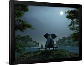 Elephant and Dog Meditate at Summer Night-Mike_Kiev-Framed Photographic Print