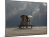 Elephant And Dog Sit Under The Rain-Mike_Kiev-Mounted Premium Photographic Print