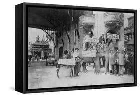 Elephant and Donkey in Luna Park-null-Framed Stretched Canvas