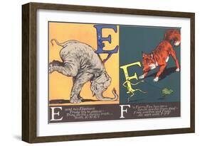 Elephant and Fox-null-Framed Art Print