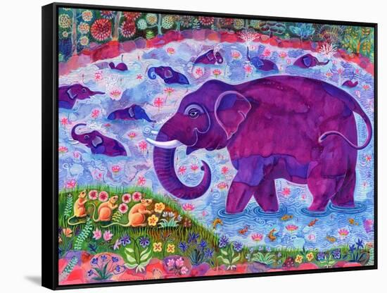 Elephant and mice, 1998,-Jane Tattersfield-Framed Stretched Canvas