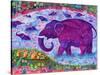 Elephant and mice, 1998,-Jane Tattersfield-Stretched Canvas