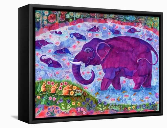 Elephant and mice, 1998,-Jane Tattersfield-Framed Stretched Canvas