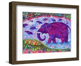 Elephant and mice, 1998,-Jane Tattersfield-Framed Giclee Print