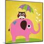 Elephant and Owl with Umbrella-Nancy Lee-Mounted Art Print