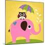 Elephant and Owl with Umbrella-Nancy Lee-Mounted Art Print