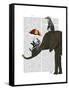 Elephant and Penguin-Fab Funky-Framed Stretched Canvas