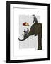 Elephant and Penguin-Fab Funky-Framed Art Print