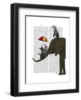 Elephant and Penguin-Fab Funky-Framed Art Print