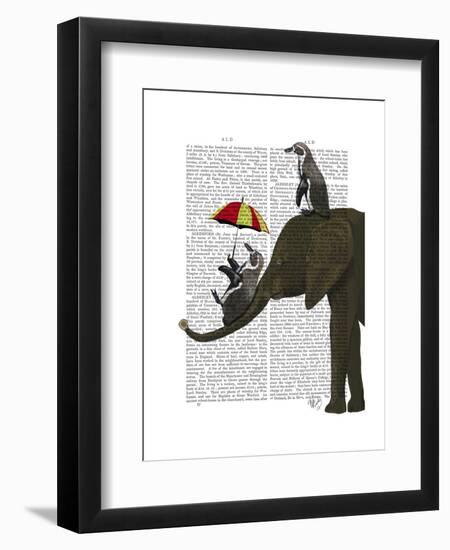 Elephant and Penguin-Fab Funky-Framed Art Print