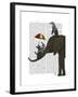 Elephant and Penguin-Fab Funky-Framed Art Print