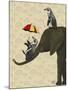 Elephant and Penguins-Fab Funky-Mounted Art Print