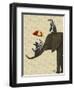 Elephant and Penguins-Fab Funky-Framed Art Print