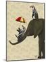 Elephant and Penguins-Fab Funky-Mounted Art Print
