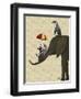 Elephant and Penguins-Fab Funky-Framed Art Print