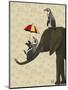 Elephant and Penguins-Fab Funky-Mounted Art Print