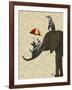 Elephant and Penguins-Fab Funky-Framed Art Print