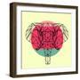 Elephant and Sunset-Lisa Kroll-Framed Premium Giclee Print