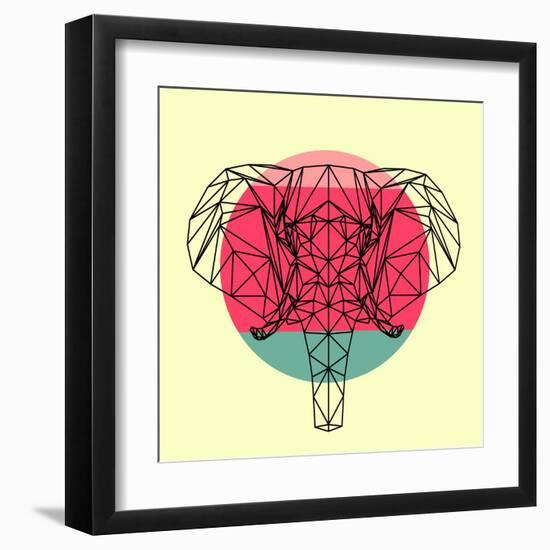 Elephant and Sunset-Lisa Kroll-Framed Art Print