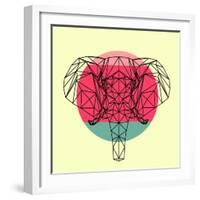 Elephant and Sunset-Lisa Kroll-Framed Art Print