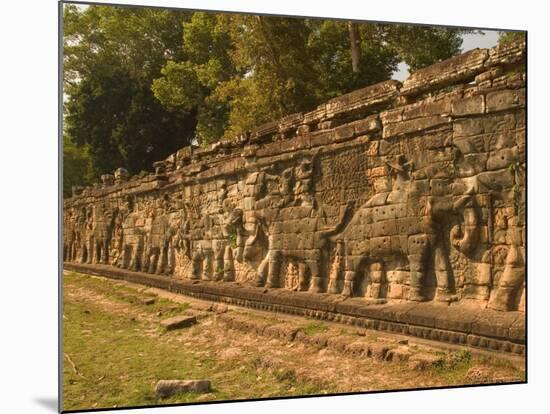 Elephant and Warrior Carvings, Cambodia-Gavriel Jecan-Mounted Photographic Print