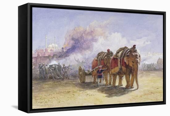 Elephant Battery, 1864-William 'Crimea' Simpson-Framed Stretched Canvas