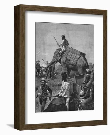 Elephant Battery at Action in Burma-null-Framed Giclee Print