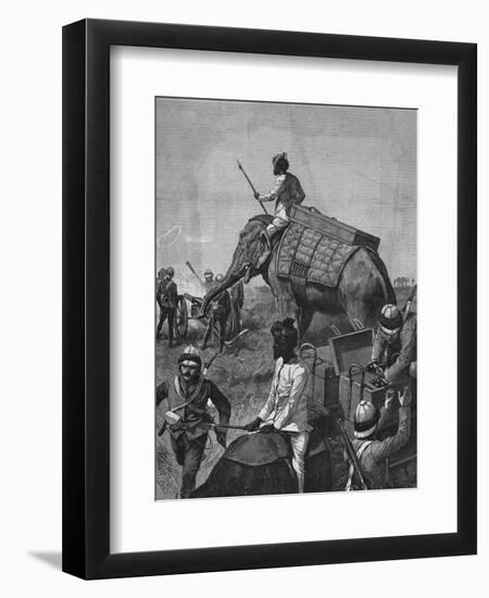 Elephant Battery at Action in Burma-null-Framed Giclee Print