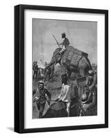 Elephant Battery at Action in Burma-null-Framed Giclee Print