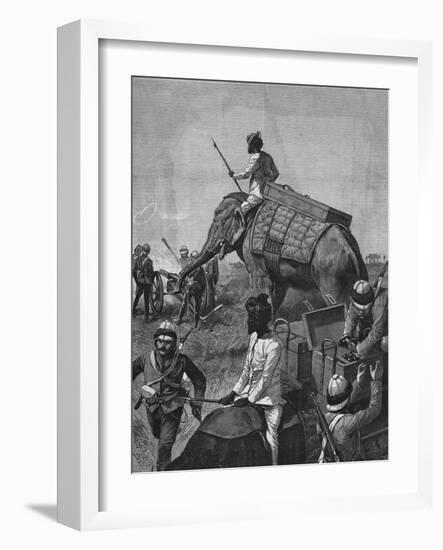 Elephant Battery at Action in Burma-null-Framed Giclee Print