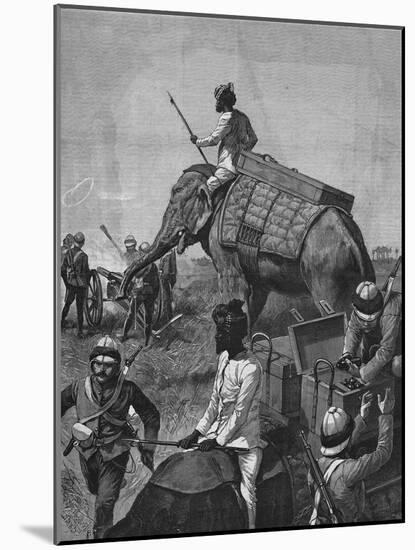 Elephant Battery at Action in Burma-null-Mounted Giclee Print