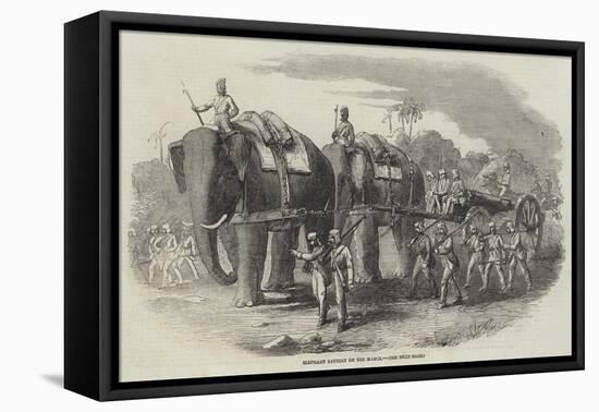 Elephant Battery on the March-null-Framed Stretched Canvas