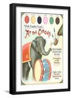 Elephant Beating Drum, Circus Painting Book-null-Framed Art Print