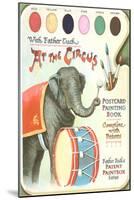 Elephant Beating Drum, Circus Painting Book-null-Mounted Art Print