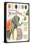 Elephant Beating Drum, Circus Painting Book-null-Framed Stretched Canvas