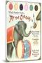 Elephant Beating Drum, Circus Painting Book-null-Mounted Art Print