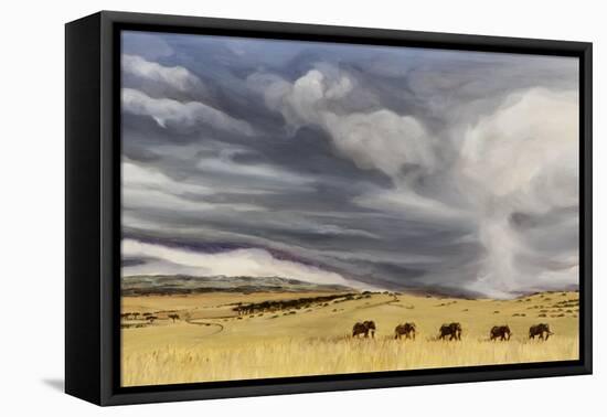 Elephant bulls at Lewa, 2014-Francesca Sanders-Framed Stretched Canvas