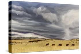 Elephant bulls at Lewa, 2014-Francesca Sanders-Stretched Canvas