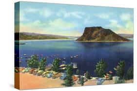 Elephant Butte Lake, New Mexico, View of the Boat Landing, Beach, and Butte-Lantern Press-Stretched Canvas