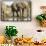 Elephant Calf and Herd-null-Framed Stretched Canvas displayed on a wall