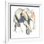 Elephant calf, Loisaba, 2017)-Mark Adlington-Framed Giclee Print