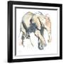 Elephant calf, Loisaba, 2017)-Mark Adlington-Framed Giclee Print