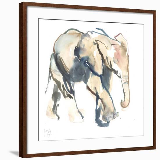 Elephant calf, Loisaba, 2017)-Mark Adlington-Framed Giclee Print