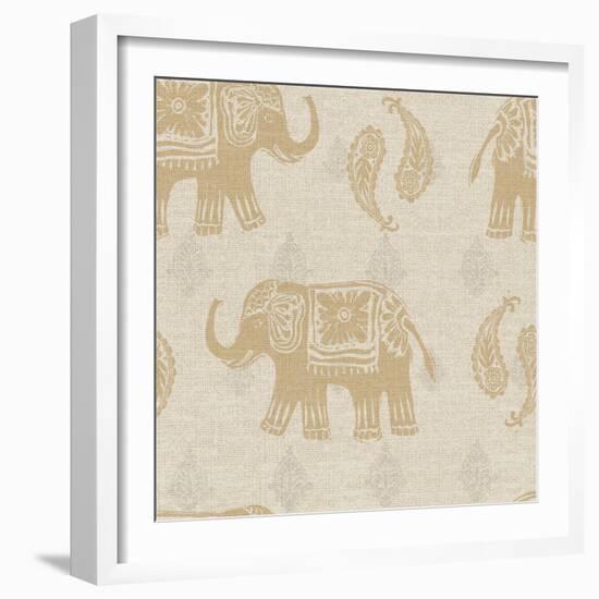 Elephant Caravan Patterns I-Daphne Brissonnet-Framed Art Print