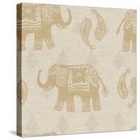 Elephant Caravan Patterns I-Daphne Brissonnet-Stretched Canvas