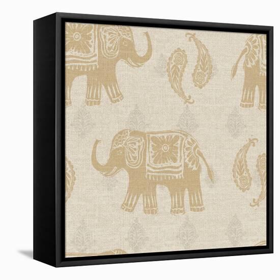 Elephant Caravan Patterns I-Daphne Brissonnet-Framed Stretched Canvas