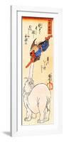 Elephant Catching a Flying Tengu-Kuniyoshi Utagawa-Framed Premium Giclee Print