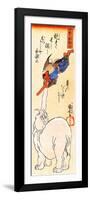 Elephant Catching a Flying Tengu-Kuniyoshi Utagawa-Framed Giclee Print