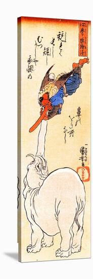 Elephant Catching a Flying Tengu-Kuniyoshi Utagawa-Stretched Canvas