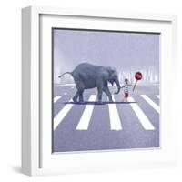 Elephant Crossing-Nancy Tillman-Framed Art Print